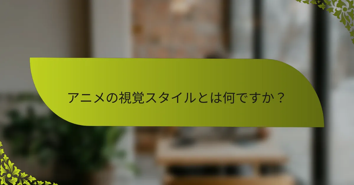 アニメの視覚スタイルとは何ですか？