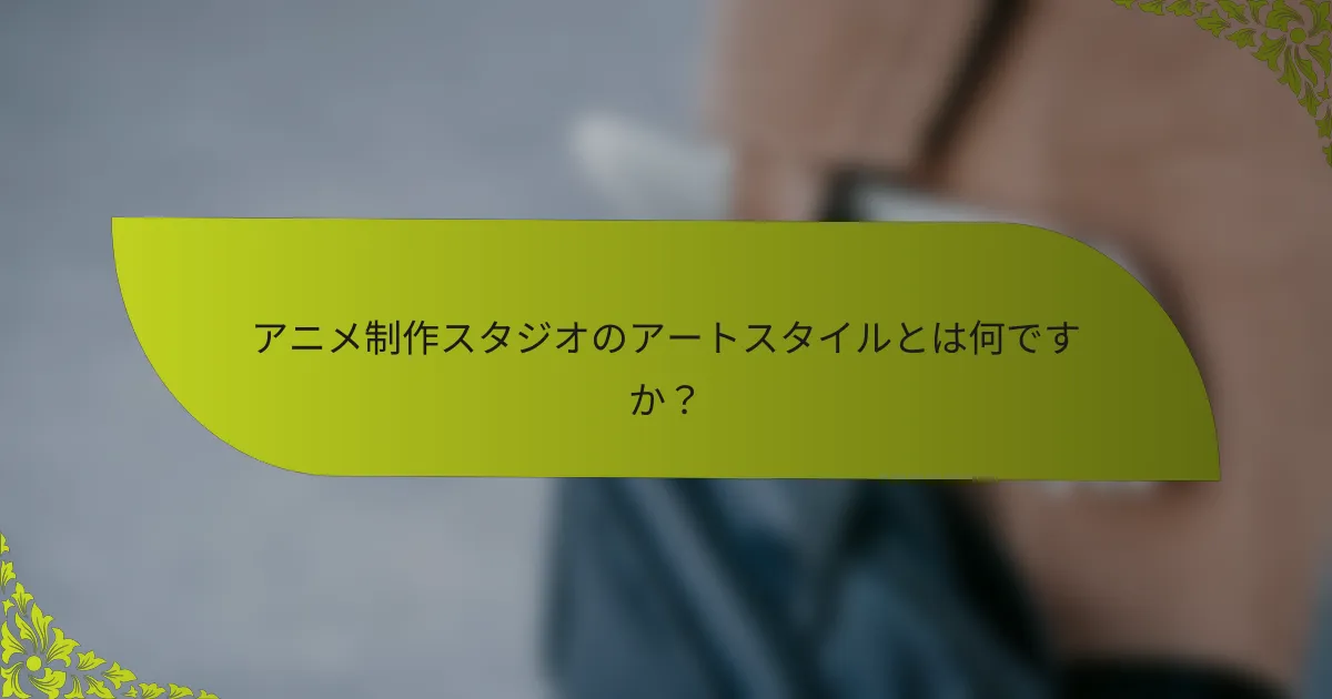 アニメ制作スタジオのアートスタイルとは何ですか？
