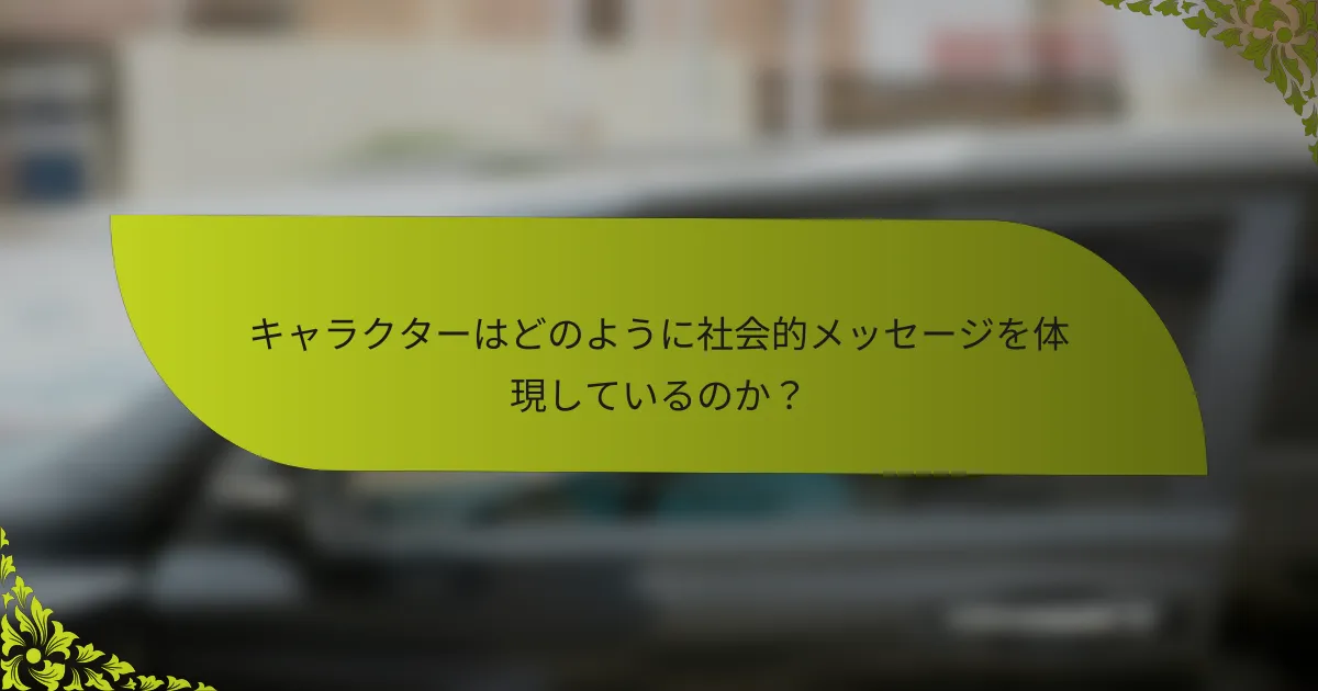 キャラクターはどのように社会的メッセージを体現しているのか？